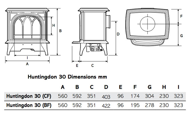 Huntingdon 30 Dimensions